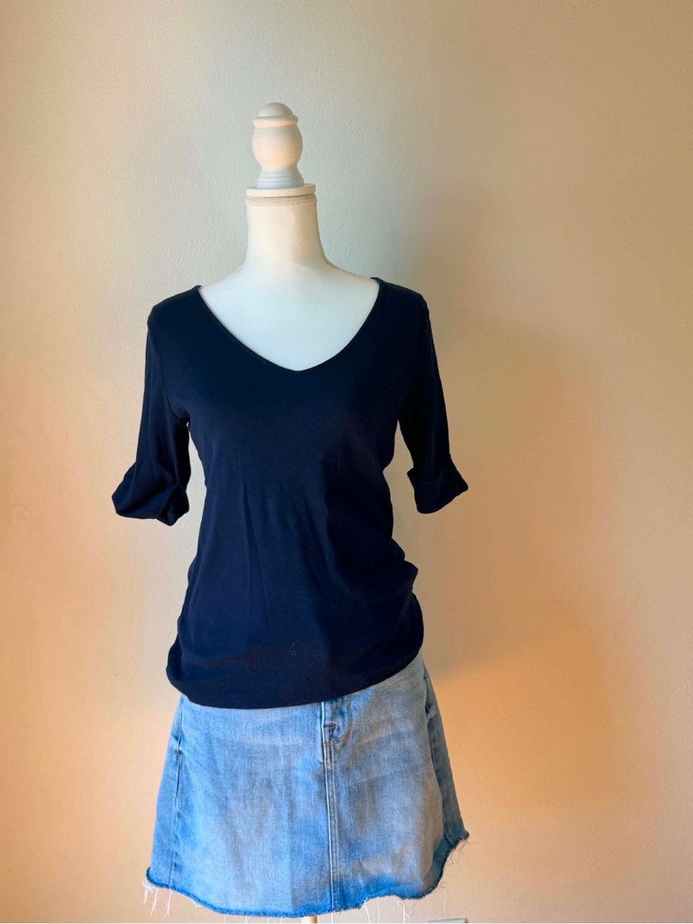 Ralph Lauren Navy V-Neck Short Sleeve Top